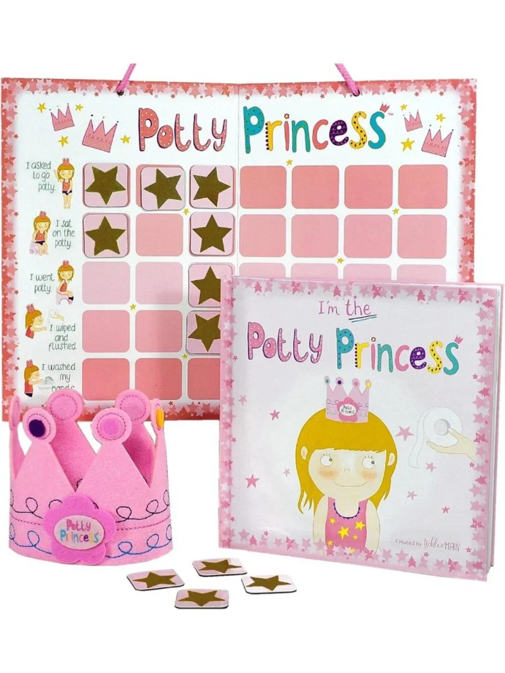 Potty Training Princess Set - 3-Piece Adjustable Kit with Magnetic Chart